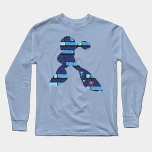 Mega Man - Background Cutout v.2 Long Sleeve T-Shirt